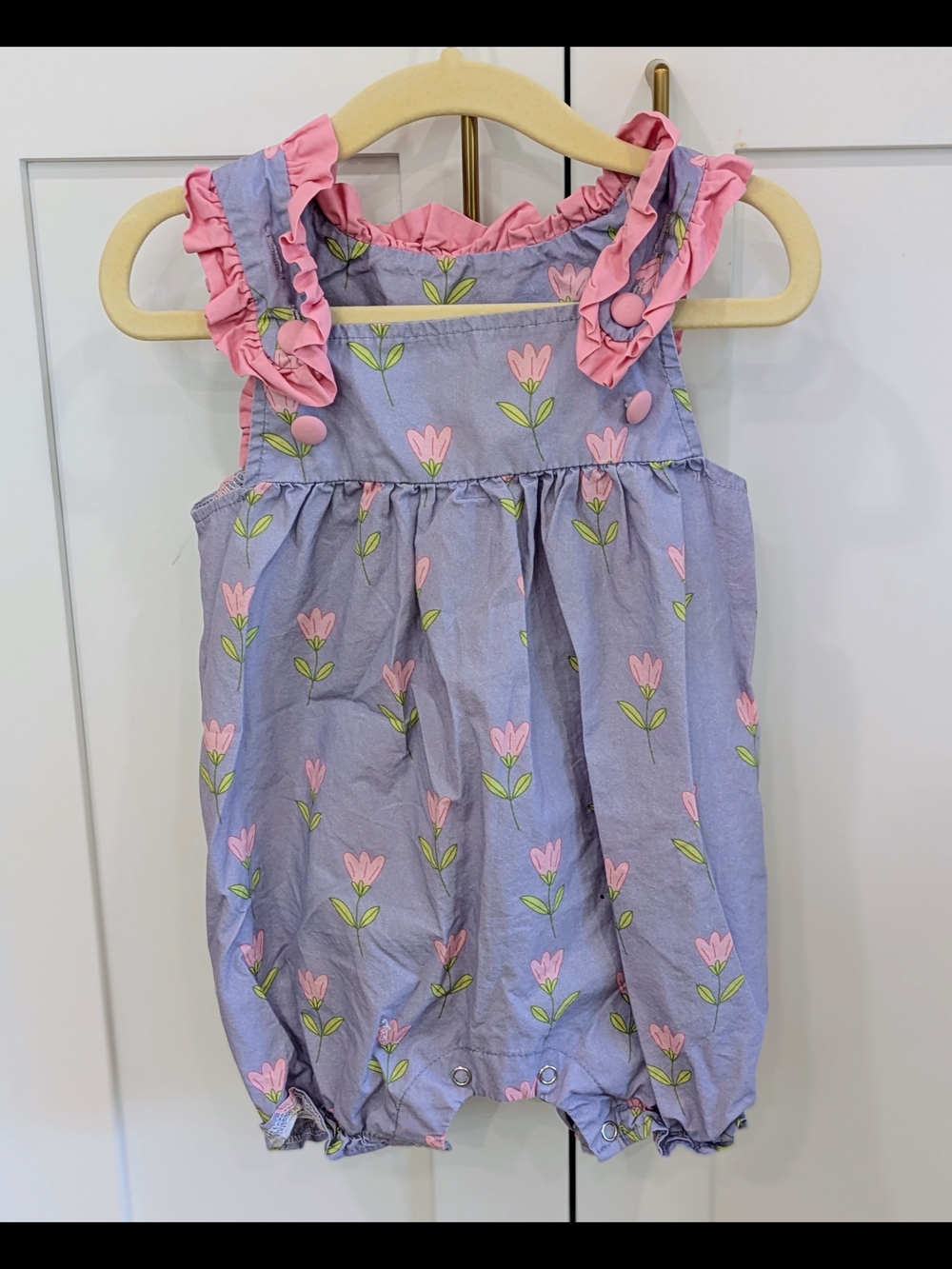 Stitchy Fish Purple Floral Romper